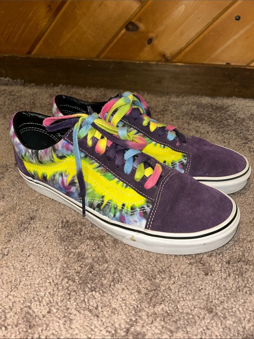 Vans Old Skool 'Tie Dye' in Mysterioso/True White & Purple suede sneakers